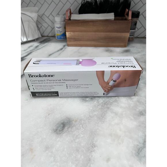 Brookstone Compact Personal Massager Water-Resistant Handheld Pink White - Picture 9 of 10